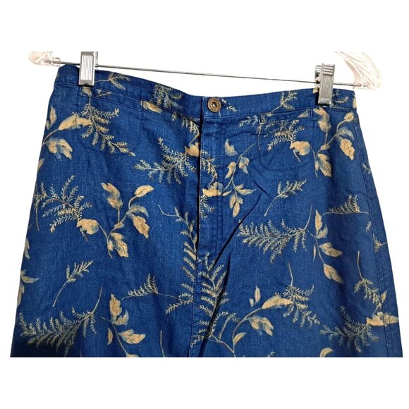 Vintage Liz Claiborne Lizwear 12 Petite A-Line Denim Skirt With Floral Print Ela - Picture 5 of 8